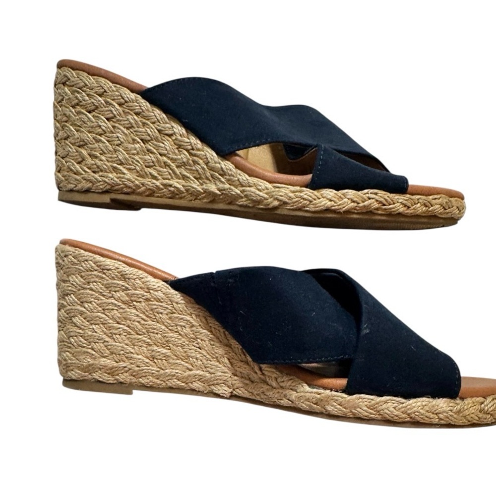 Tommy Bahama Stacy Women’s Navy Espadrille Wedge Slide Sandals